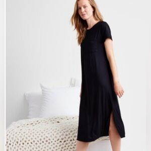State Of Day Short‑Sleeve T‑Shirt Sleep Gown – Size XSmall, Black